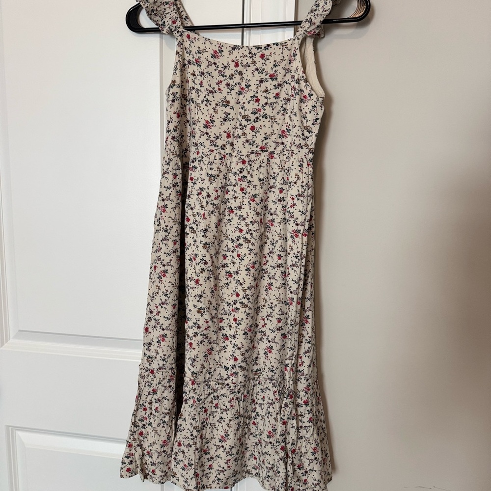 GAP Floral Midi Dress in Cream and Red